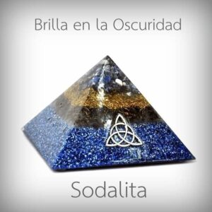 Orgonita / Radionita Pirámide Áurea Mediana Ultra con Gemas