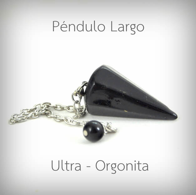 pendulo negro de ultra orgonita tamaño largo